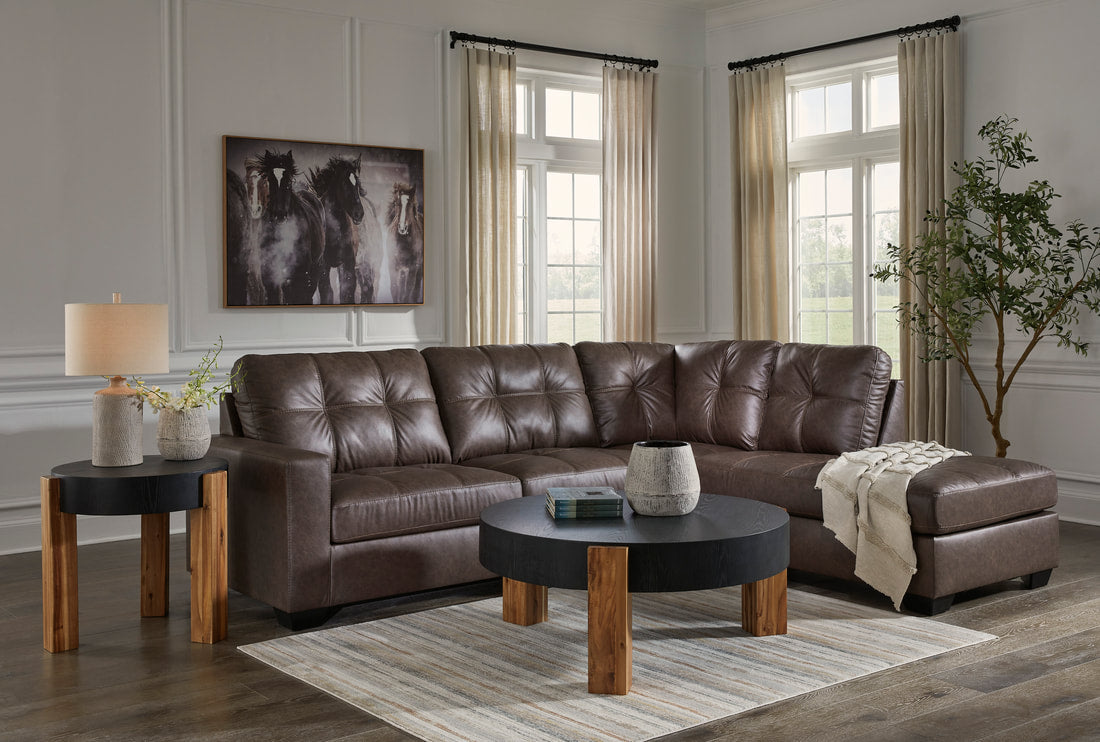Traditional Leather Sectional