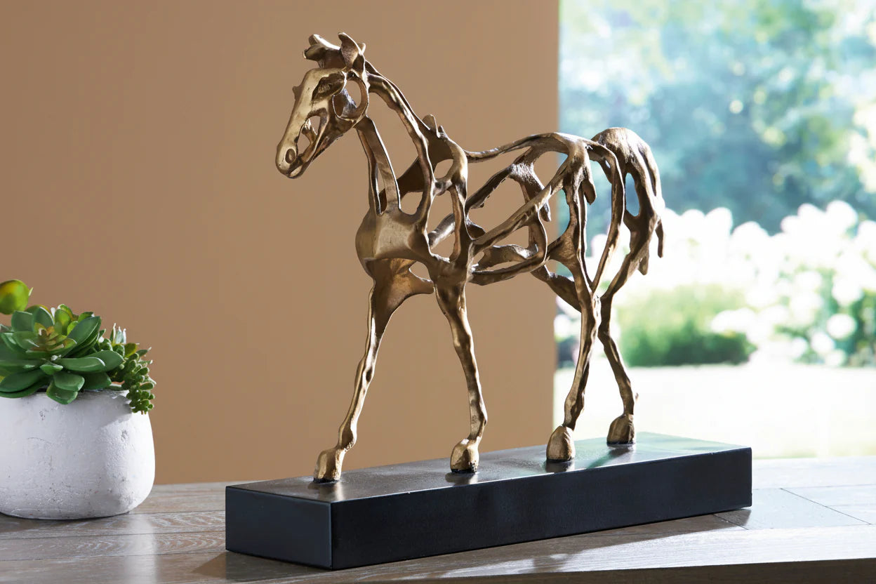Gold Horse Sculpture