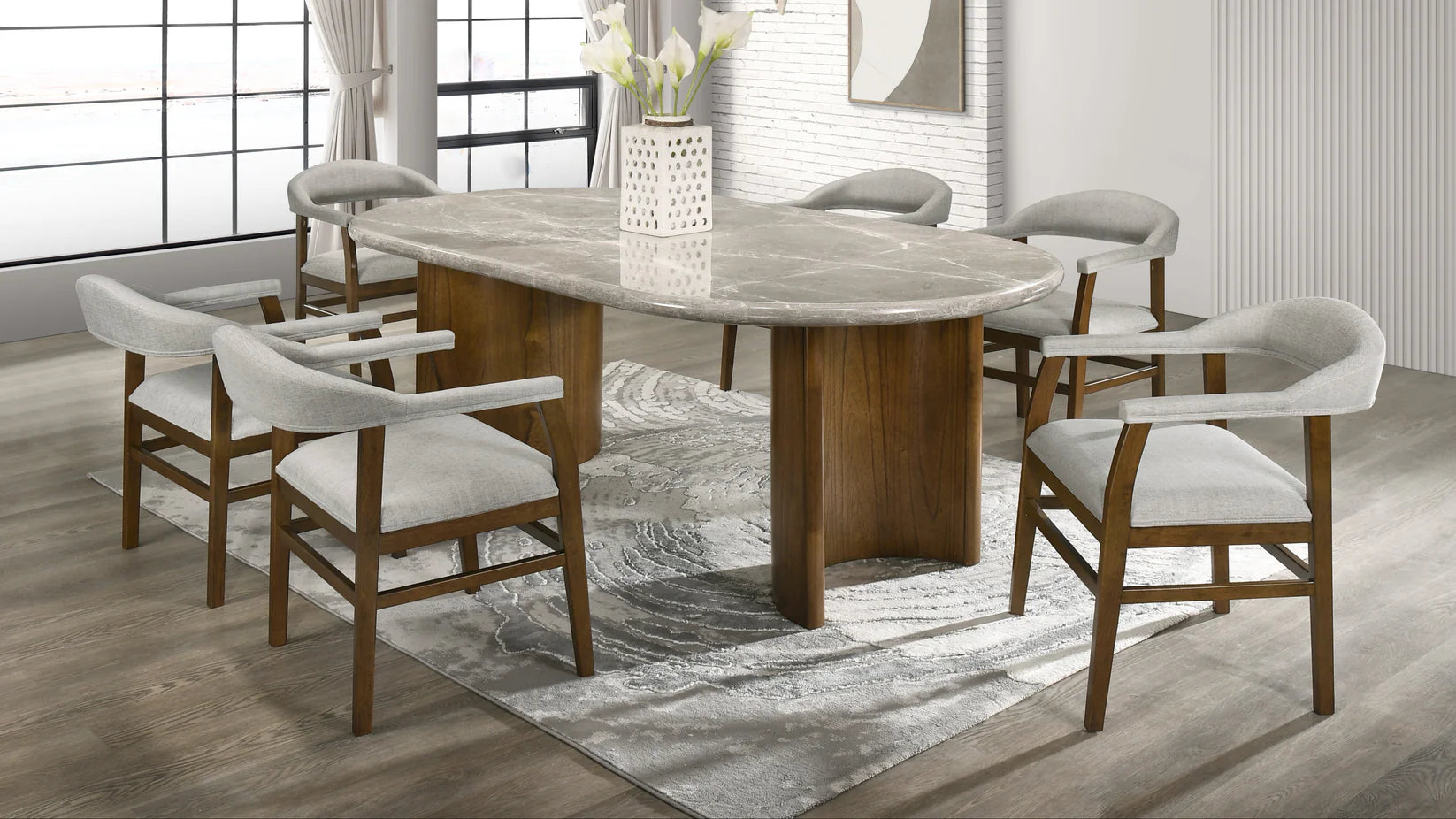 Cyra Marble Dining Set