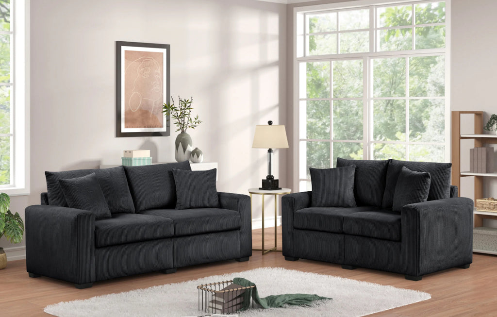 Cord Fabric Sofa & Loveseat