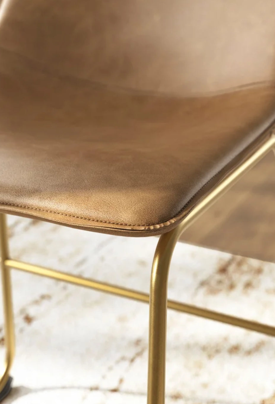 Light Brown Leather Stool
