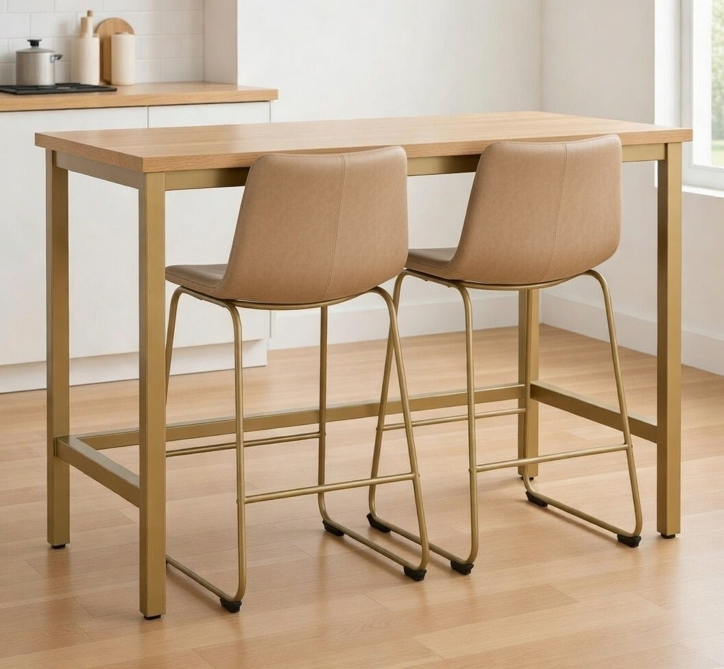 Light Brown Leather Stool