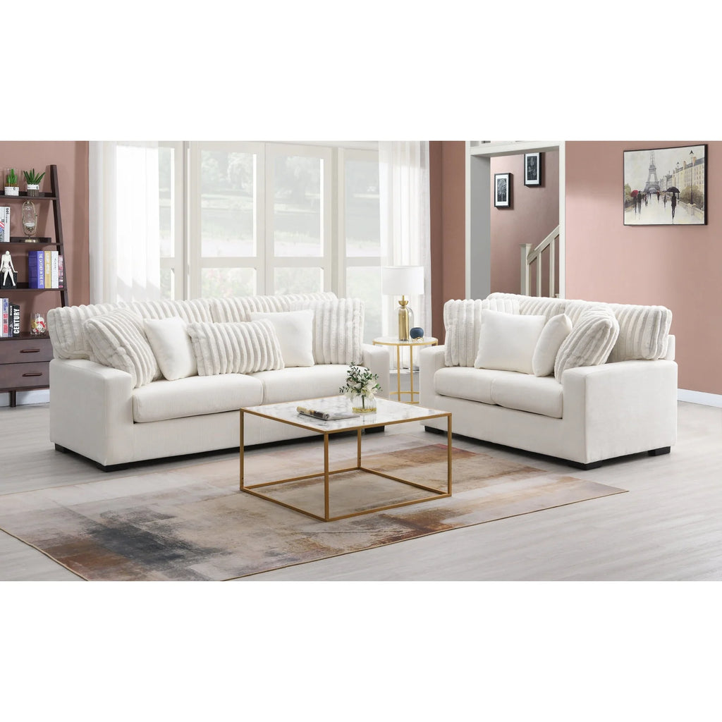 Tara Striped Sectional & Loveseat