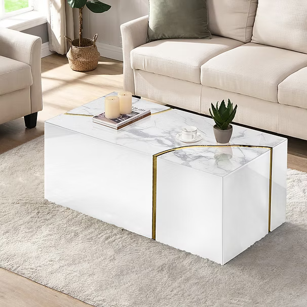 White Stone Table Set