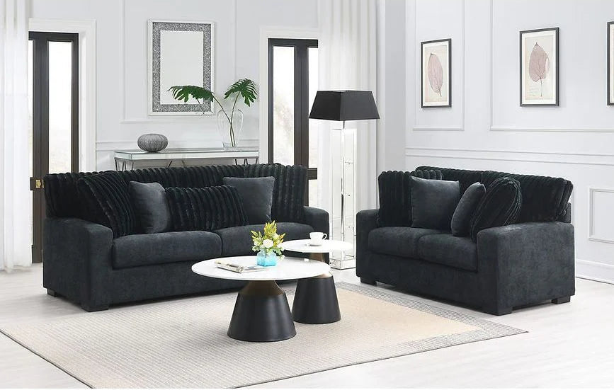 Tara Striped Sectional & Loveseat